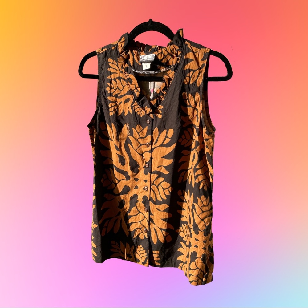 SOLD Manuhealiʻi / Manuhealii Awapuhi Kuiki print sleeveless top